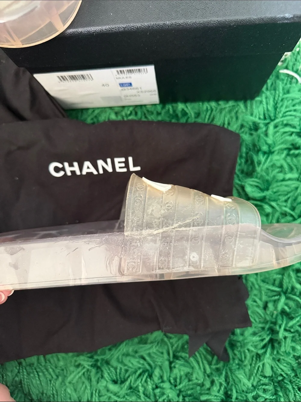 Chanel clear PVC pool lounge slides for women size EU 40 US 10